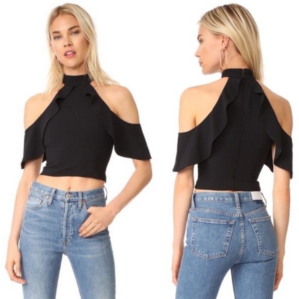 Alice & Olivia Draped Shoulder Crop